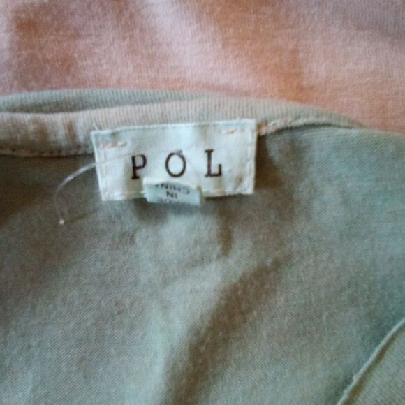 POL green/peach ombre high low V neck cover up dress tunic size S - Picture 5 of 6